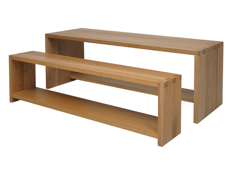 コーヒーテーブル  ベンチ付き (中古)