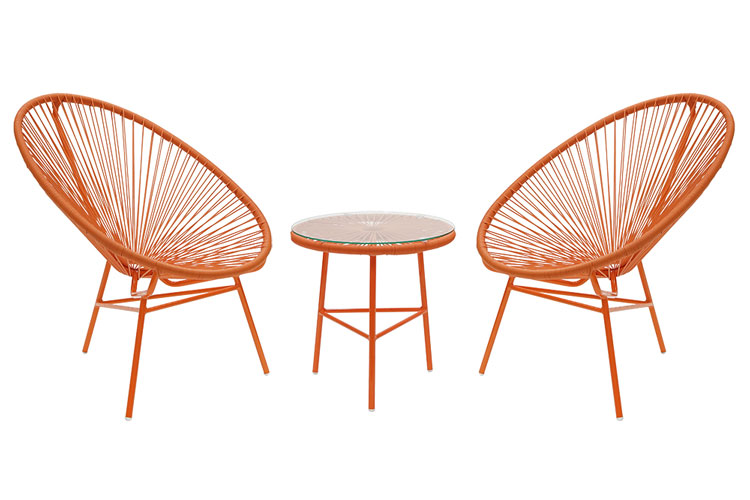 Orange Garden Table 2 Chairs Set (New)